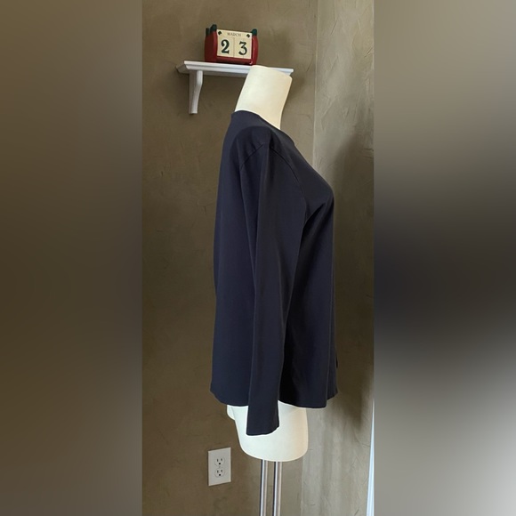 J. Jill Pure Jill Long Sleeve Stretch Cotton Tee in Black Size M - Picture 2 of 11